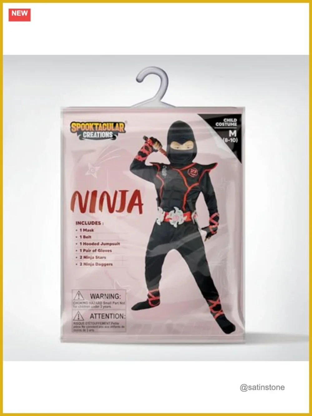 Kids Halloween Ninja Costume Set with Accessories - Boys Girls Dress Up